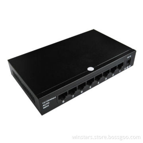 Fast Ethernet 8 Ports 10/100M Switch, Supports Broadcast Storm Control Function